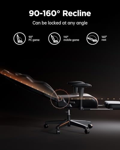 AutoFull C3 Gaming Chair with Ergonomic Cushion, PU Leather, Footrest and Lumbar Support I3745