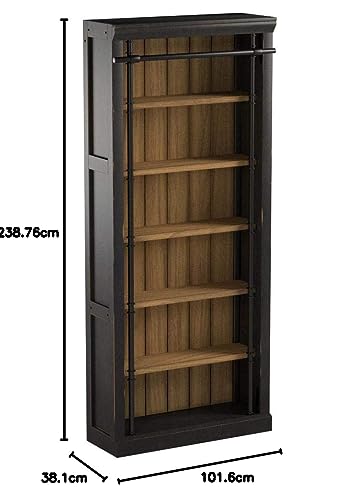 Martin Furniture Toulouse 6-Shelf Bookcase, Aged Ebony S7533