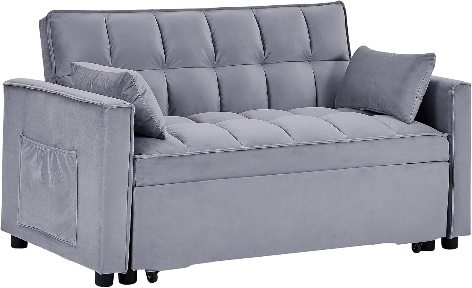 3 in 1 Tufted Convertible Sleeper Sofa Bed Modern Velvet Futon Loveseat M842