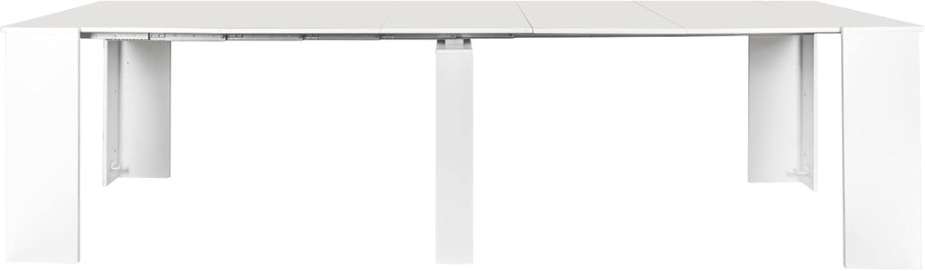 118" Wooden Expandable Dining Table for 8-12 Person, White E81605