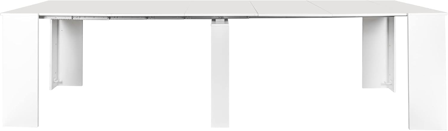 118" Wooden Expandable Dining Table for 8-12 Person, White E81605