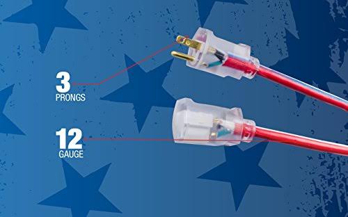 Southwire 50-Foot 12/3 Contractor Grade Extension Cord with Lighted End O270492