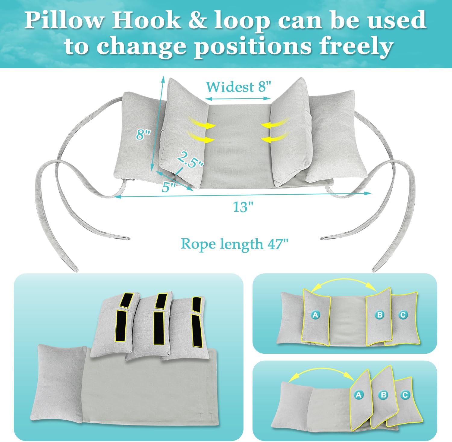 Neck Wedge Stabilizer Pillow for Sleeping Head Upright Medical Positioning V1255