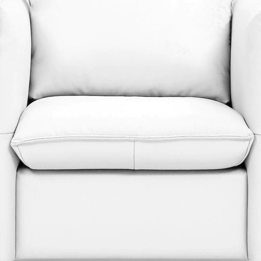 HomeRoots 31 x 36 x 31 in. White Genuine Leather Swivel Accent Chair D957936