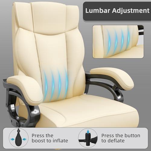 Big and Tall Executive Office Chair Heavy Duty Leather with Lumbar Support P744218