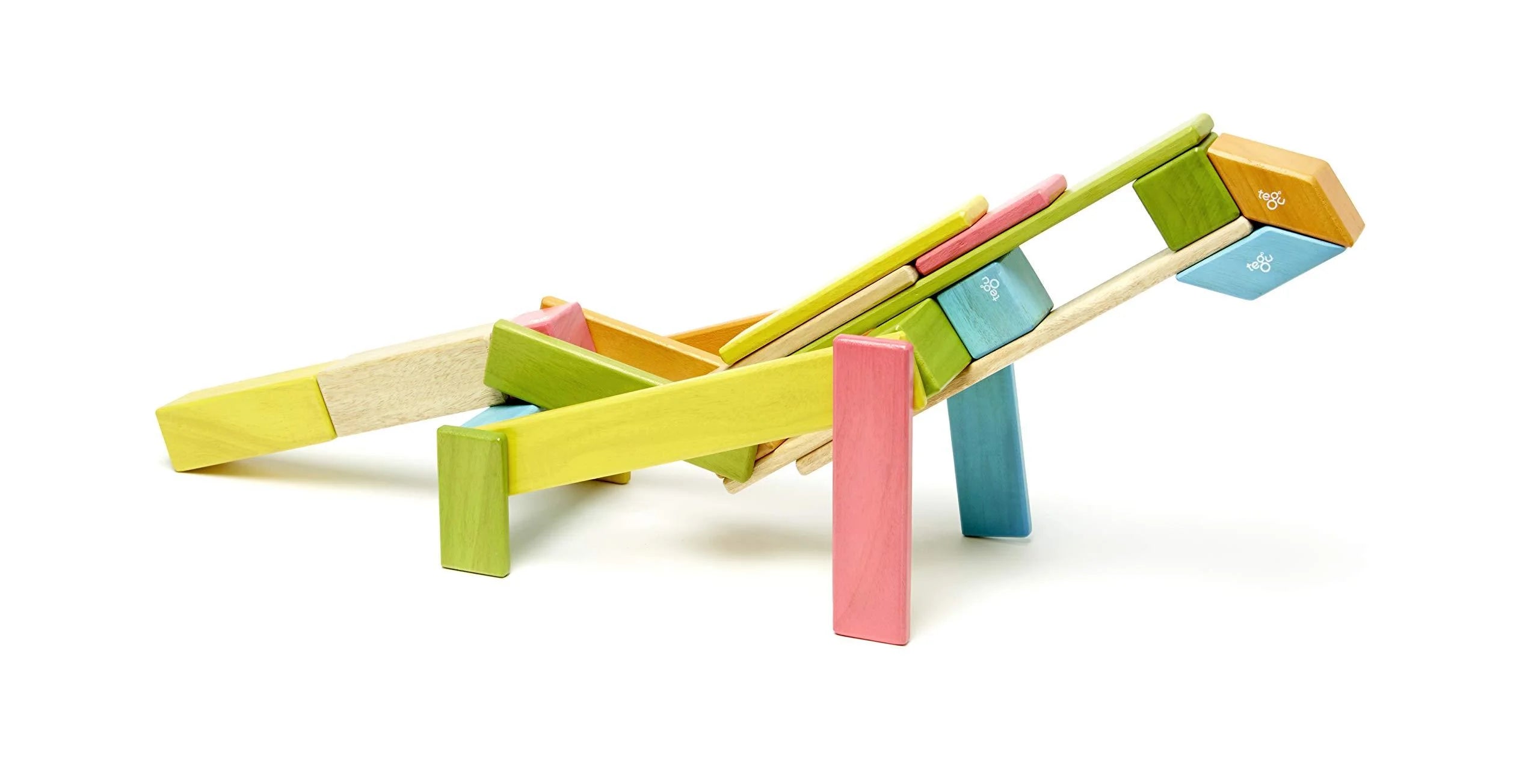 Tegu Magnetic Wooden Block Set, 24 Piece, Tints J9033