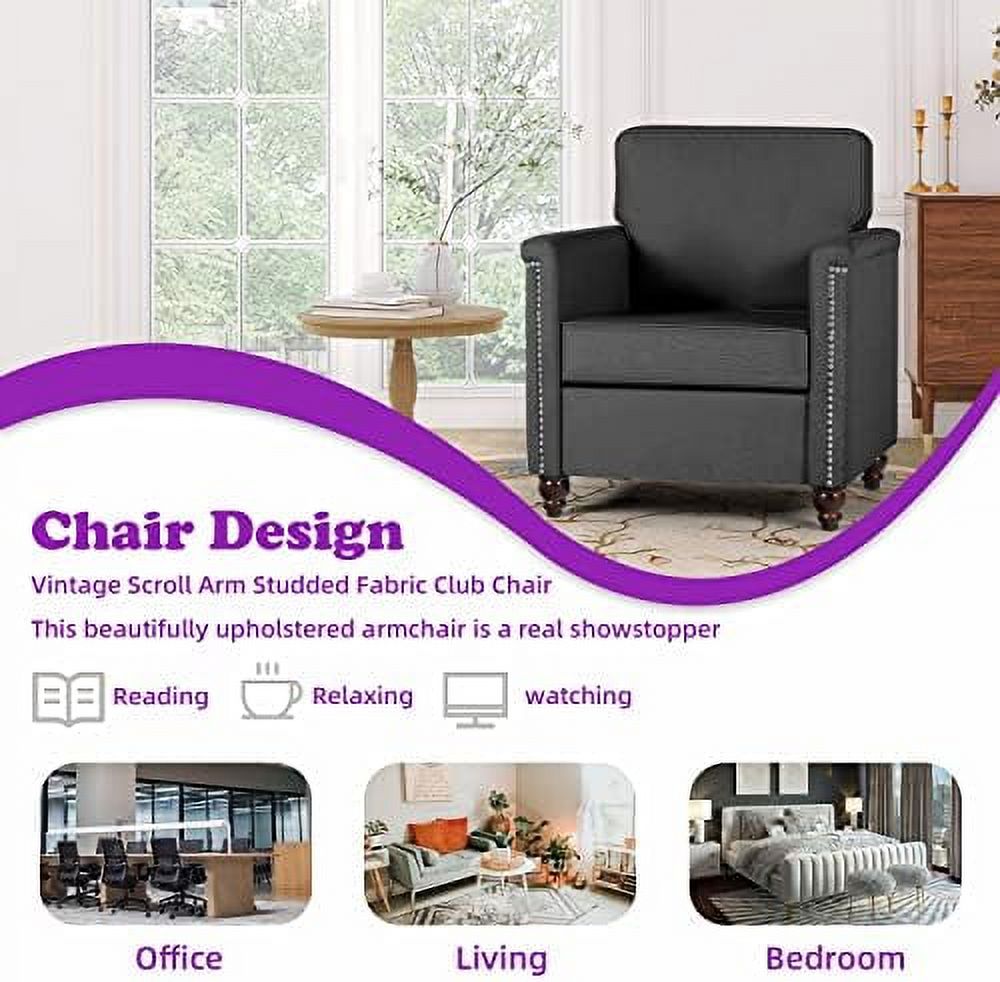 GEROBOOM Upholstered Linen Accent Chair for Living Room, Beige T15918