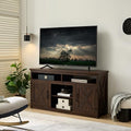 Fireplace TV Stand with Sliding Barn Door for TVs up to 65", Farmhouse 58" Fireplace Entertainment Center with Storage Cabinets/Adjustable Shelves, (Espresso, 47" TV Stand/W 18" Fireplace)