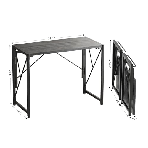 Folding Desk 31.5" for Small Spaces, Portable, Grey D1525
