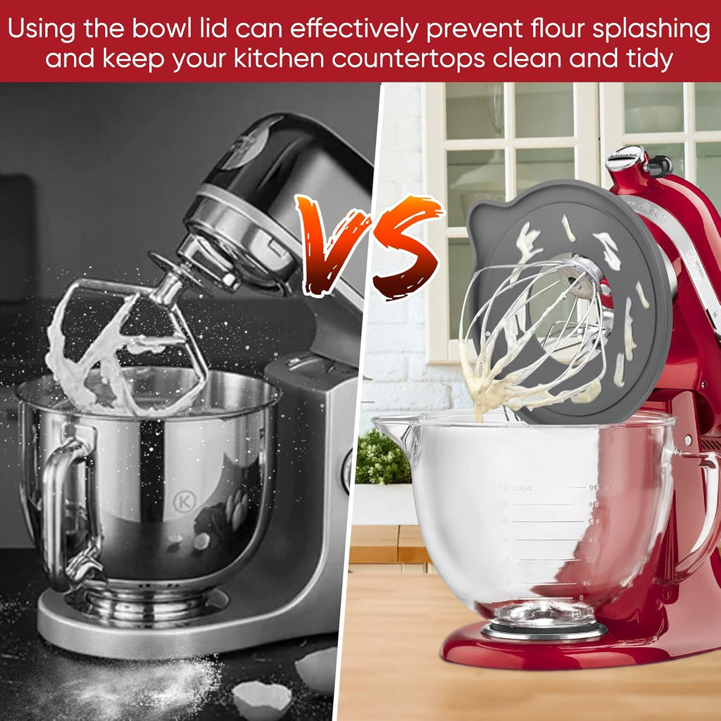 Tilt-Head Stand Mixer Glass Bowl 5 QT with Lid, Compatible with KitchenAid Artisan & Classic G6035