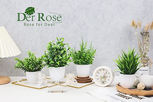 Der Rose 4 Pack Small Artificial Potted Plants Indoor Decor J918727