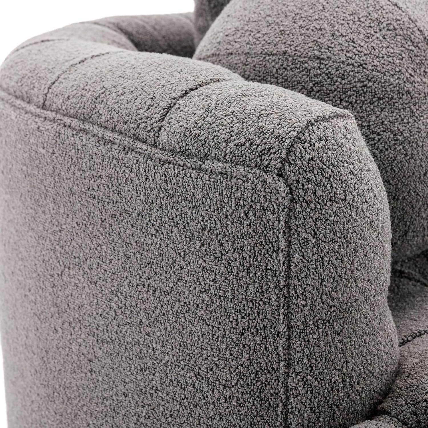 42.9" Oversized Swivel Accent Barrel Chair Chenille Tufted with 3 Pillows F8597