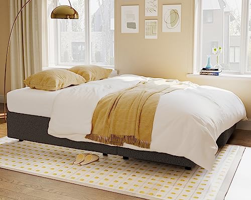 VanAcc Sleeper Sofa Bed with Storage Chaise, Beige Chenille M820415