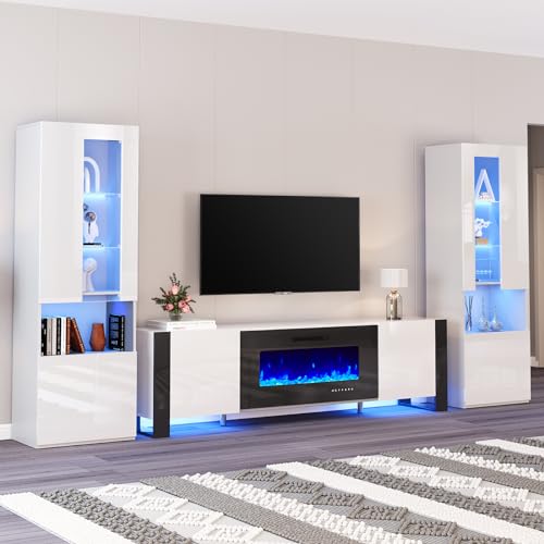 AMERLIFE Entertainment Center with 36" Fireplace and TV Stand for TVs Up to 80in S608527