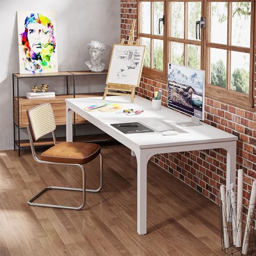 Tribesigns 78.7" Double Workstation Desk for Home Office, Light Walnut Z7790