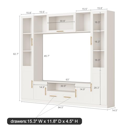 Entertainment Wall Unit for TVs Up to 70", White Z28470