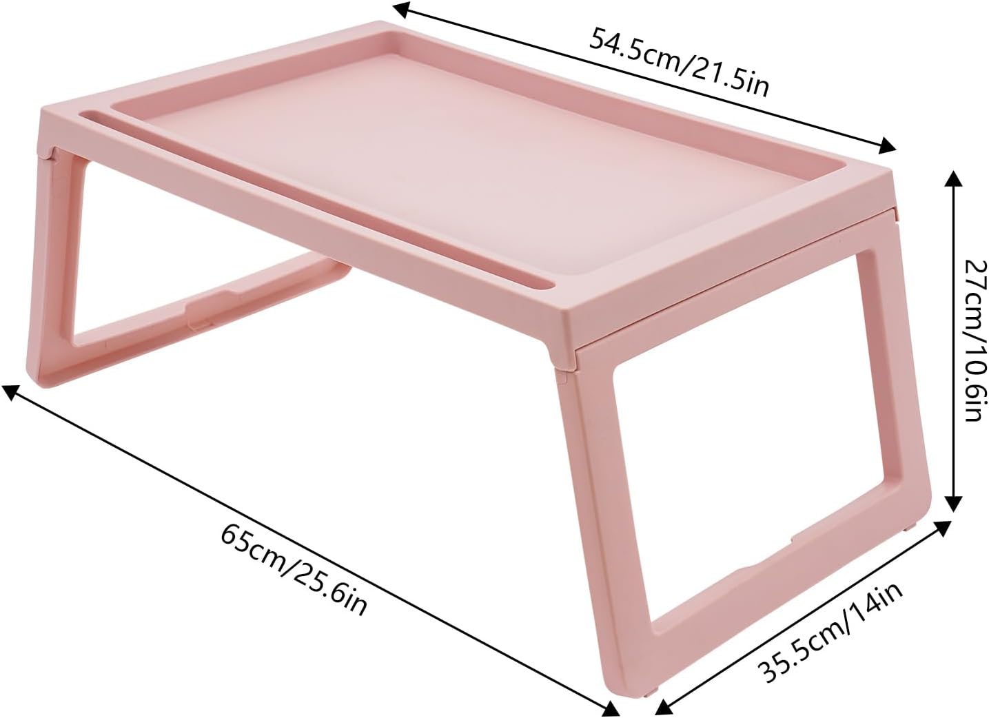 Breakfast in Bed Tray Folding Table Plastic Laptop Desk, Pink O326039