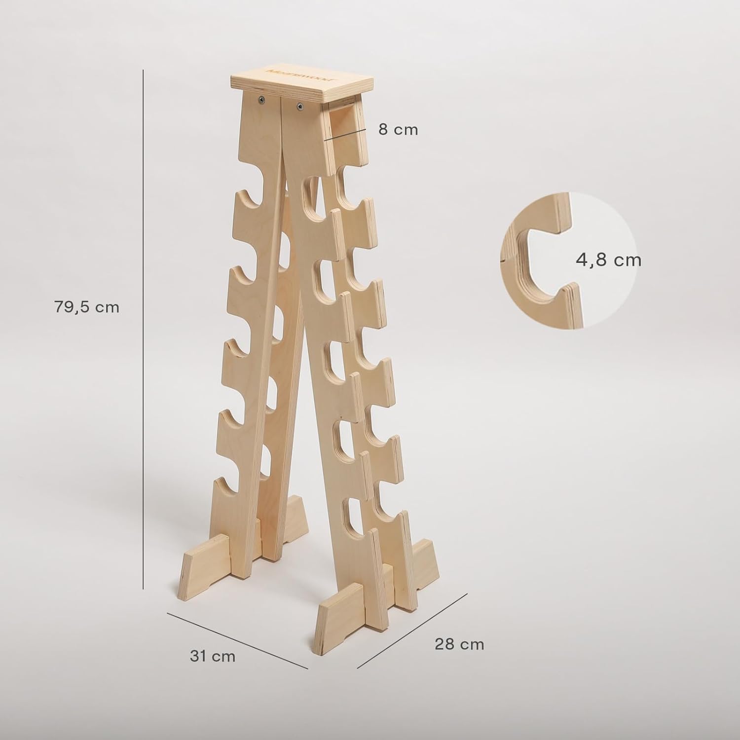 Home Gym Wooden Dumbbell Rack 90kg A4796