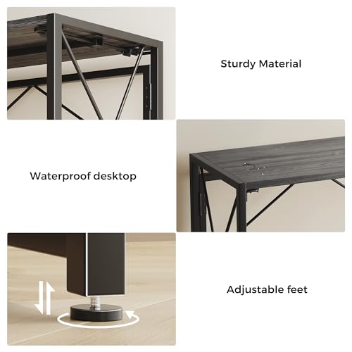 Folding Desk 31.5" for Small Spaces, Portable, Grey D1525