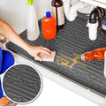 Xtreme Mats Waterproof Under Sink Mat (Gray 40" 1/4 x 22 1/4) Shelf Liner Cabinet Liner for Home Kitchen & Laundry Cabinets Plumbing Leak Water Damage Prevention Flexible Under Kitchen Sink Driptray