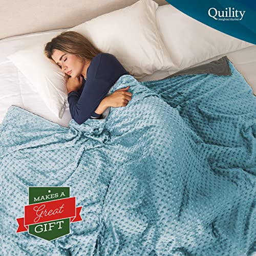 Quility Weighted Blanket for Adults - 15 LB Twin Size, 100% Cotton, Ivory B638