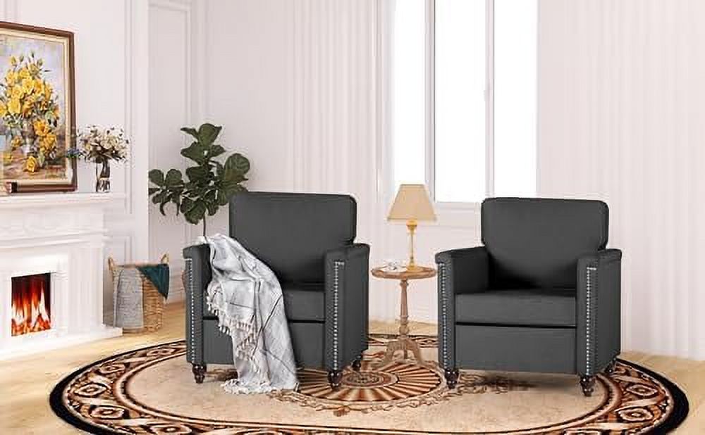 GEROBOOM Upholstered Linen Accent Chair for Living Room, Beige T15918