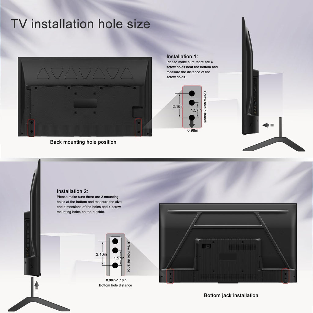 TV Stand Pedestal Feet for TVs with Mounting Holes W186