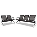 Kinsuite Waiting Room Bench Reception Chairs - Waiting Room Chairs Set of 2 with Arms 3-Seat PU Airport Reception Bench, Waiting Room Bench for Business Hospital Market, Black