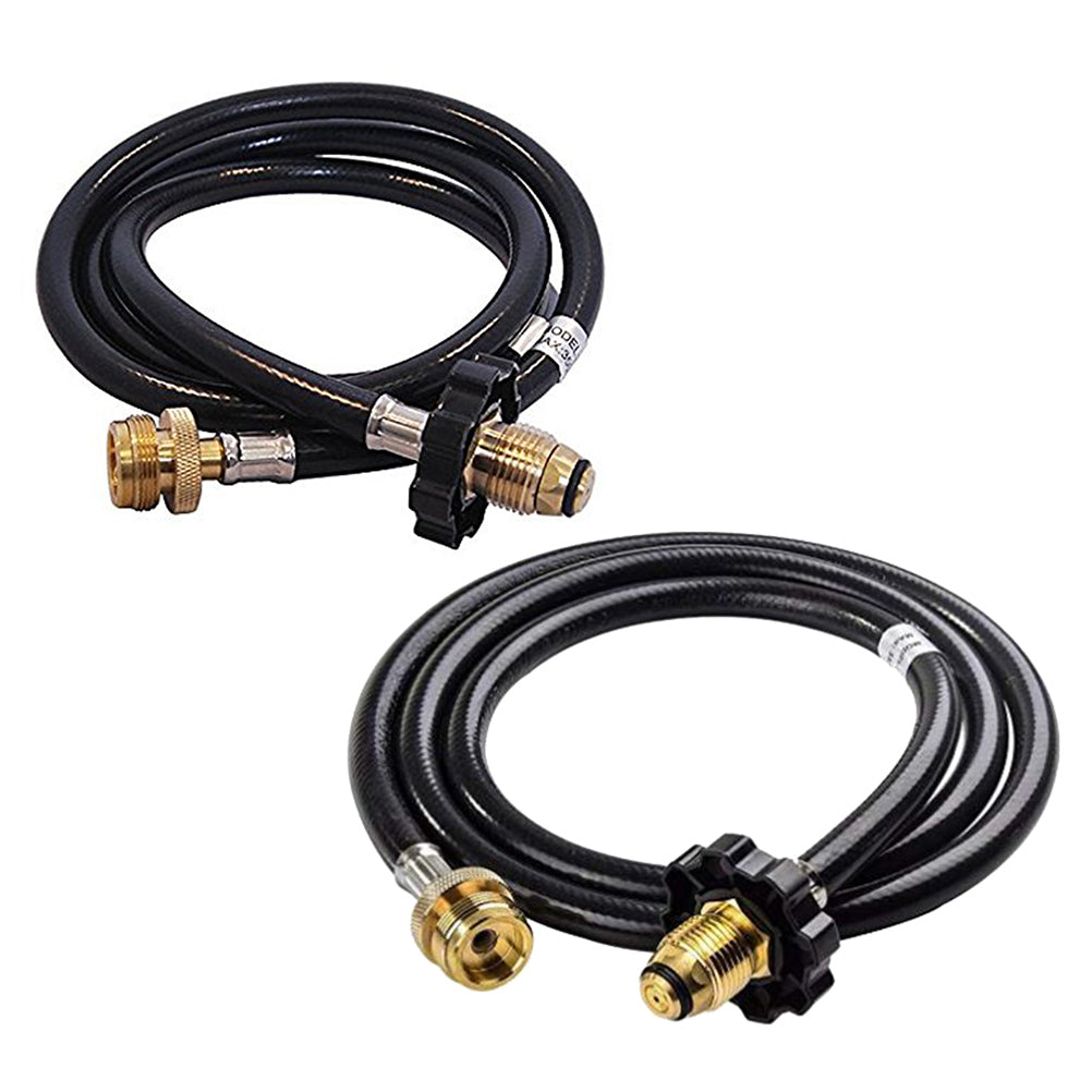 Propane Refill Adapter for Camping Stove Gas Hose, 20LB, 6 Feet, Black H237953