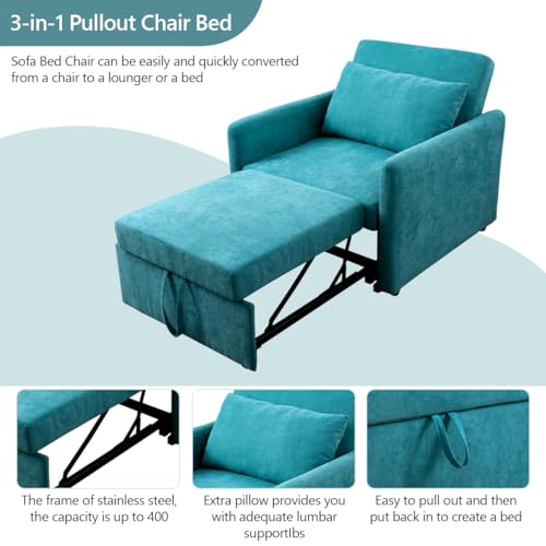 Convertible Sofa Bed Chair, Red B916