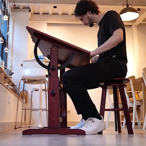 MEEDEN Wooden Drafting Stool with Adjustable Height, Artist Stool G259022