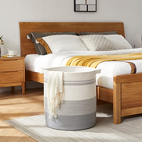 OIAHOMY 80L Laundry Basket Hamper with Handles, Woven Storage Basket, Gradient Yellow G9772
