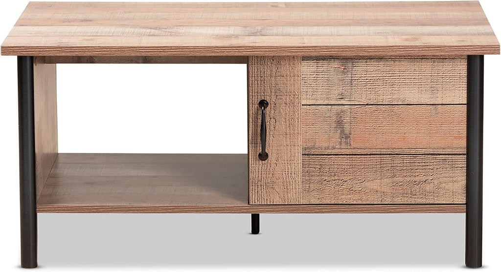 Baxton Studio Vaughan Coffee Table, Oak Brown/Black P22114