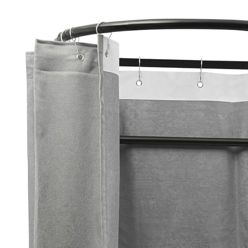 Portable Fitting Room with Shading Curtain, Foldable Dressing Screen for Office Outdoor (Grey) H78927