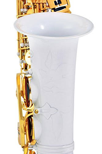 Lazarro 360-WH E-flat Alto Saxophone White-Gold Keys with Case D972284