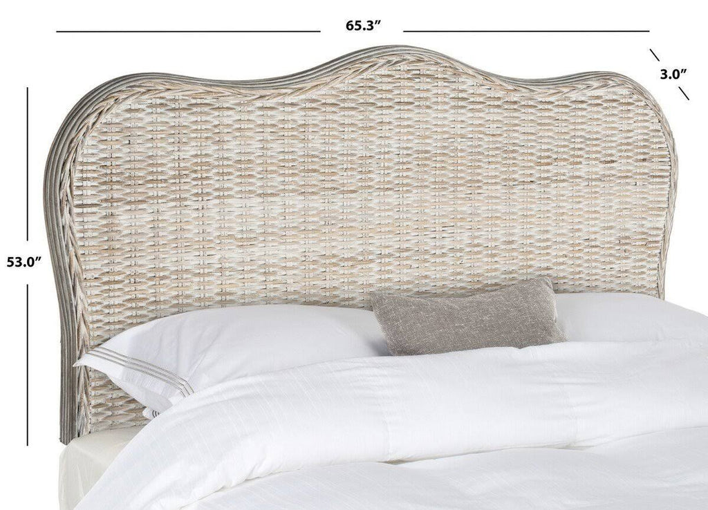 Safavieh Imelda White Washed Headboard Full D4334