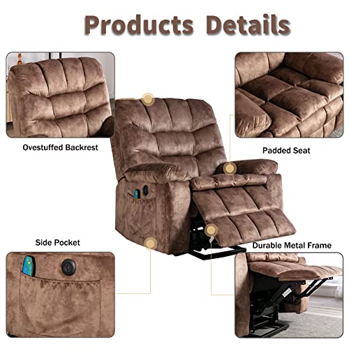 CANMOV Large Power Lift Recliner Chair with Massage and Heat for Elderly, Dark Grey C40946