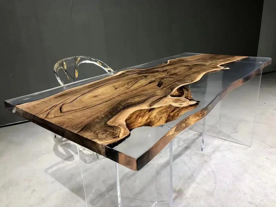 Live Edge Resin Dining Table 48x24 Inches U329739