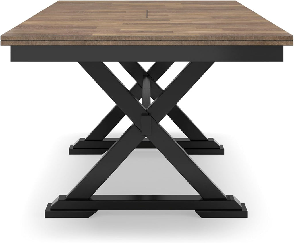 Signature Design by Ashley Wildenauer Dining Extension Table, 78" W, Black & Dark Brown H4115