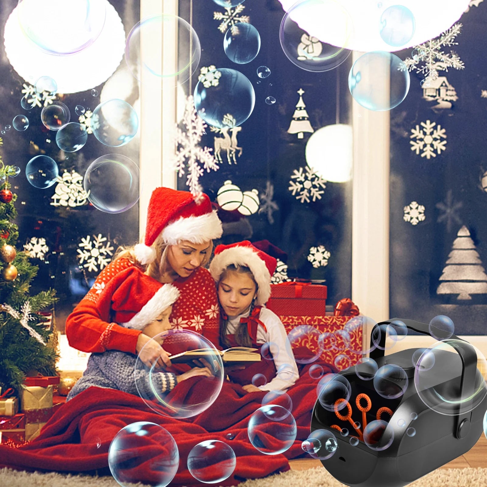 Portable Rechargeable Bubble Machine for Toddlers Parties Outdoor Indoor F2383