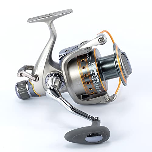 Yoshikawa Baitfeeder Spinning Reel Fishing 5.5:1 11 High Power Stainless Ball Bearings 30Lb Drag Right Left Hand Saltwater Freshwater Reversible Front Rear Drag Live Liner 3000-6000