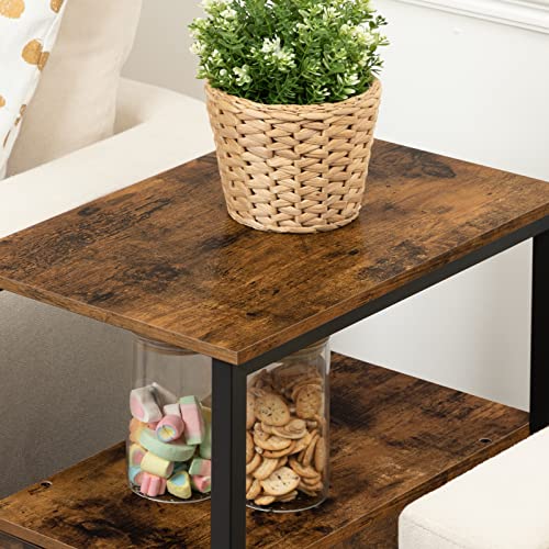 Narrow Side Table with Drawer and Open Shelf, Nightstand for Small Spaces X935754