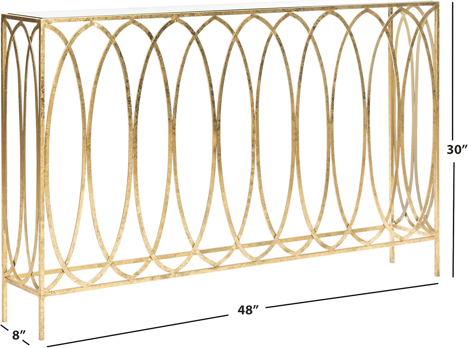 Safavieh Home Carina Gold Foil and Glass Console Table E417