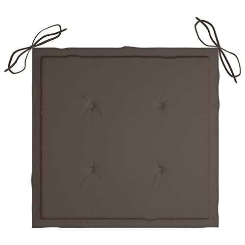 Teak Folding Patio Chairs with Taupe Cushions, 8 pcs P630887