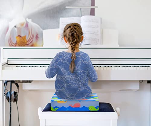 Toddler Booster Seat for Dining Table, Portable Kids Chair Cushion, Washable Seat Pad (Blue) J800364