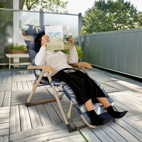 iMounTEK Sun Lounge Chair Cushions 67 in Patio High Back Recliner with Ties H6504