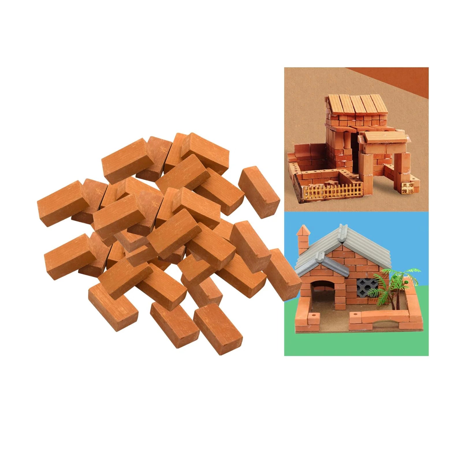 50pcs red bricks tabletop games educational toy set Y979257