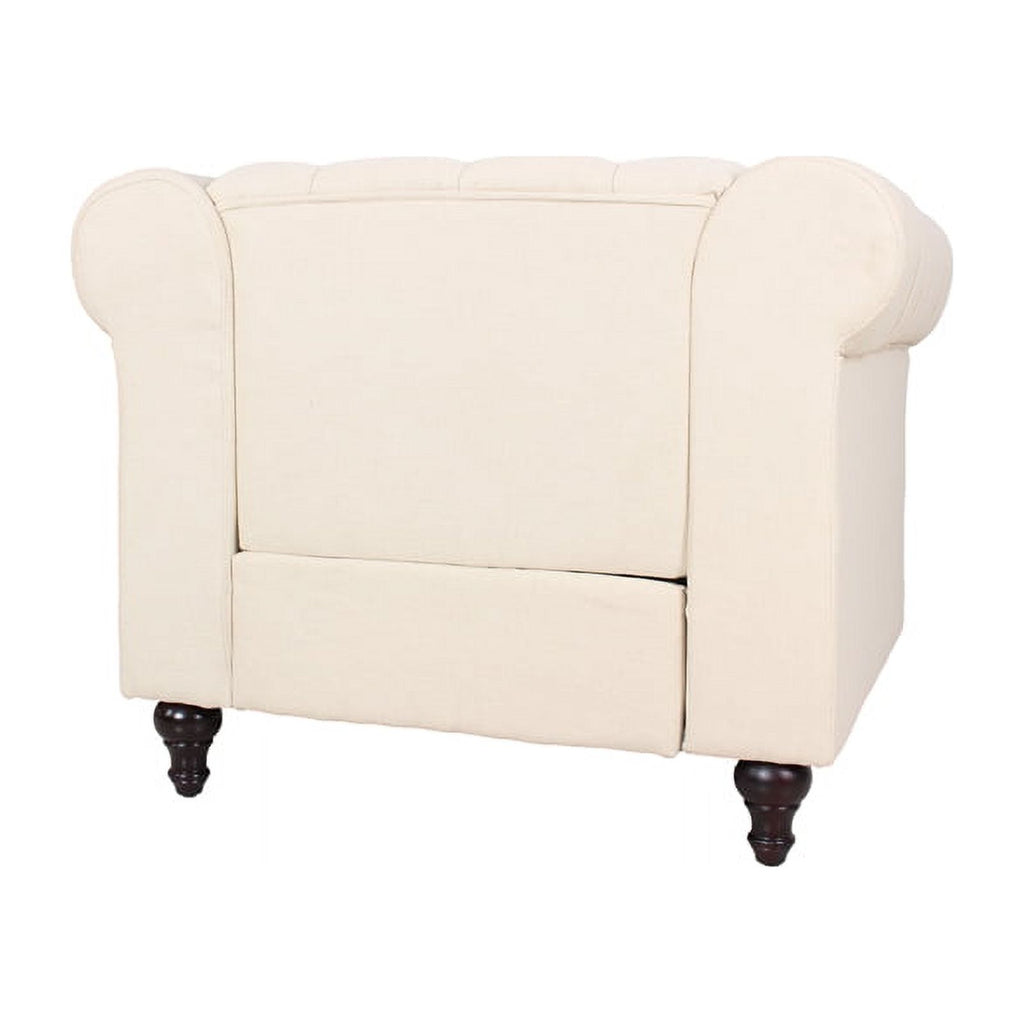 Home Square 3 Piece Living Room Set with Loveseat and Two Accent Chairs in Cream M6070