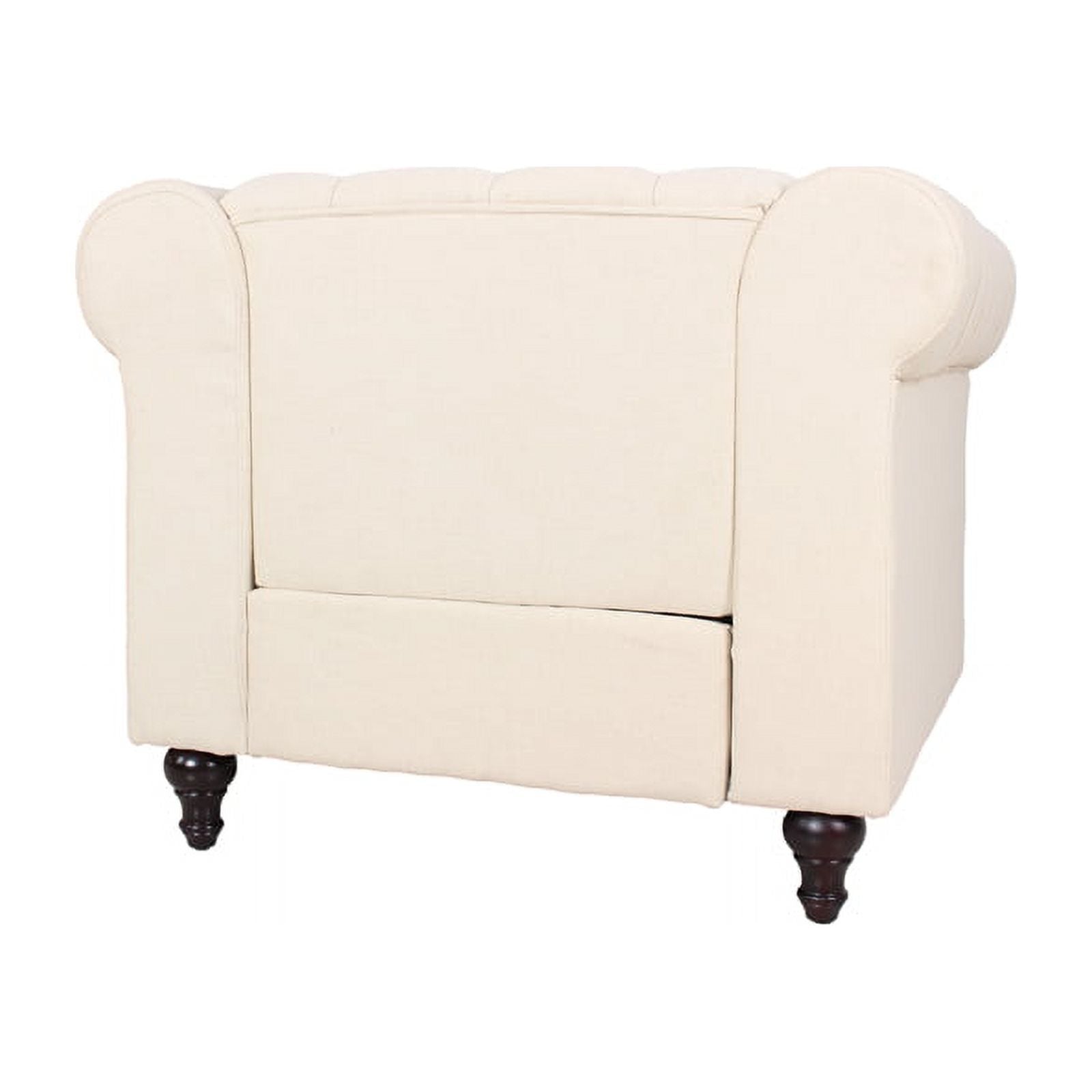 Home Square 3 Piece Living Room Set with Loveseat and Two Accent Chairs in Cream M6070