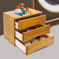3-Tiers Wooden Desktop Storage Box with Lockable Drawers, Office Supplies File Organizer, Flat File Cabinet Store Stamps, Sticky Notes, Paper Clips, Scissors, for Office, Wood Yellow